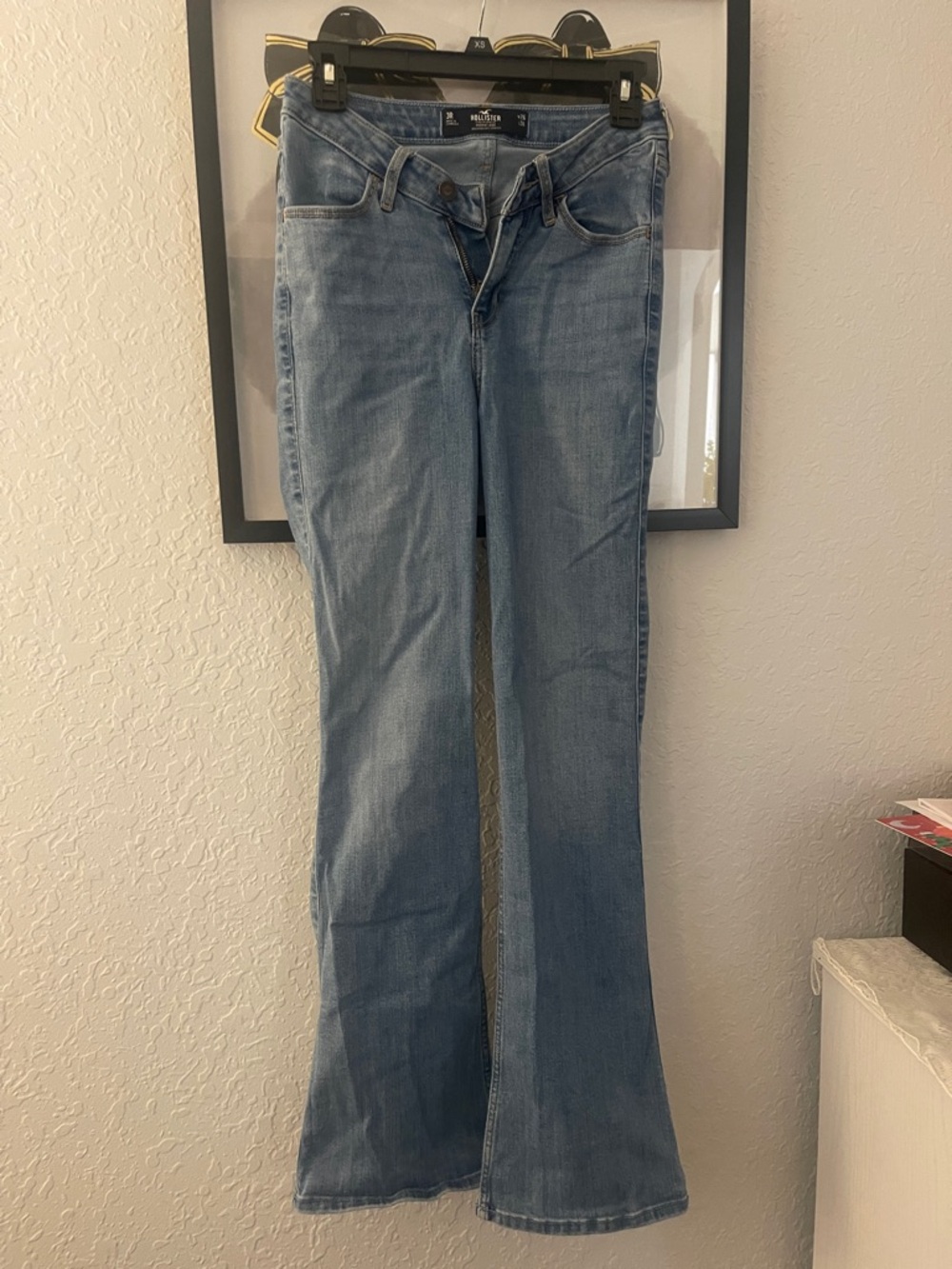 Hollister Light Blue Women's high rise Flared Jeans